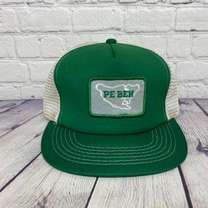 Vintage PE BEN Trucker Hat Mesh Cap Adjustable Snapback Embroidered Logo Patch